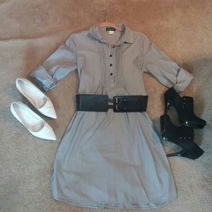 Belted Shirt Dress - Size S